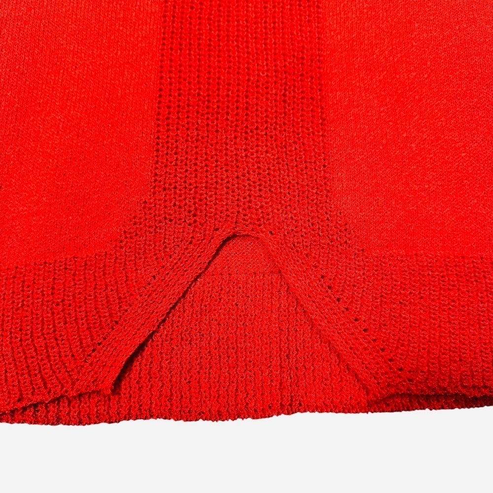 Pôles Paris Red Viscose Long Sleeve Knit Sweater Made In France Size S - Picture 5 of 7